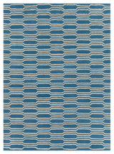 Davin Contemporary Area Rug, Aqua and Cream, 5'x7'