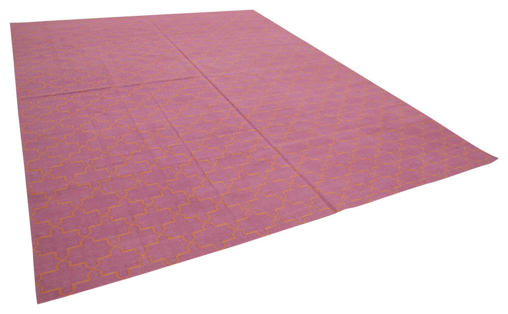 Rug N Carpet - Handmade Wool 9' 1'' x 11' 9'' Flatweave Dhurrie Kilim Rug