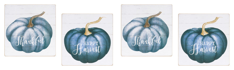 Pumpkin Sentiment Sign, 4-Piece Set