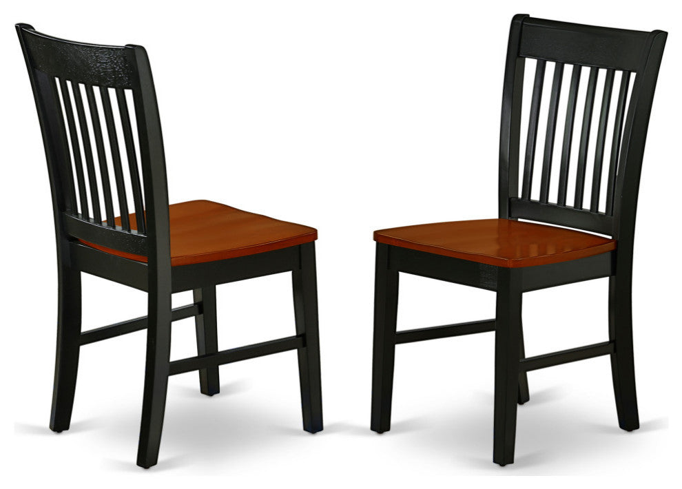 3Pc Round 42" Dining Table And Two Wood Seat Chairs
