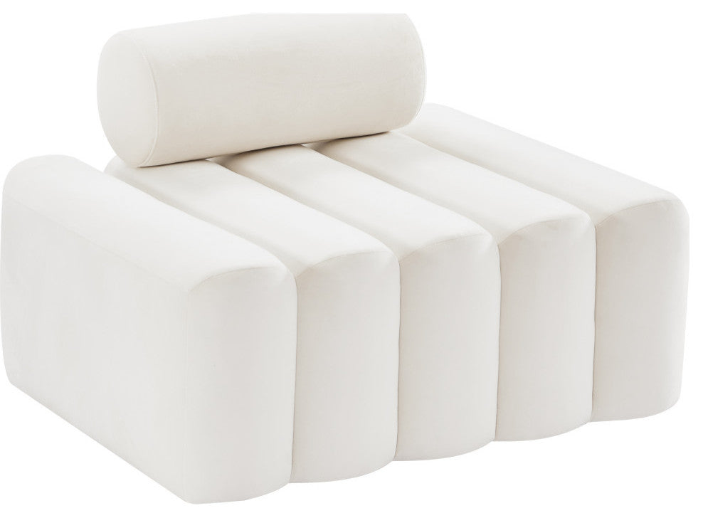 Melody Velvet Upholstered Chair, Cream, Chair