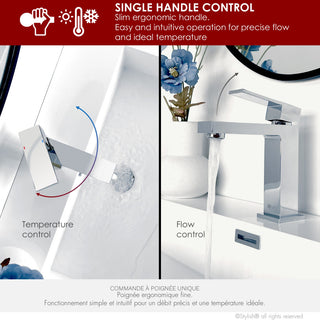 STYLISH Bathroom Faucet Single Handle Polished Chrome Finish, B-112C AVA