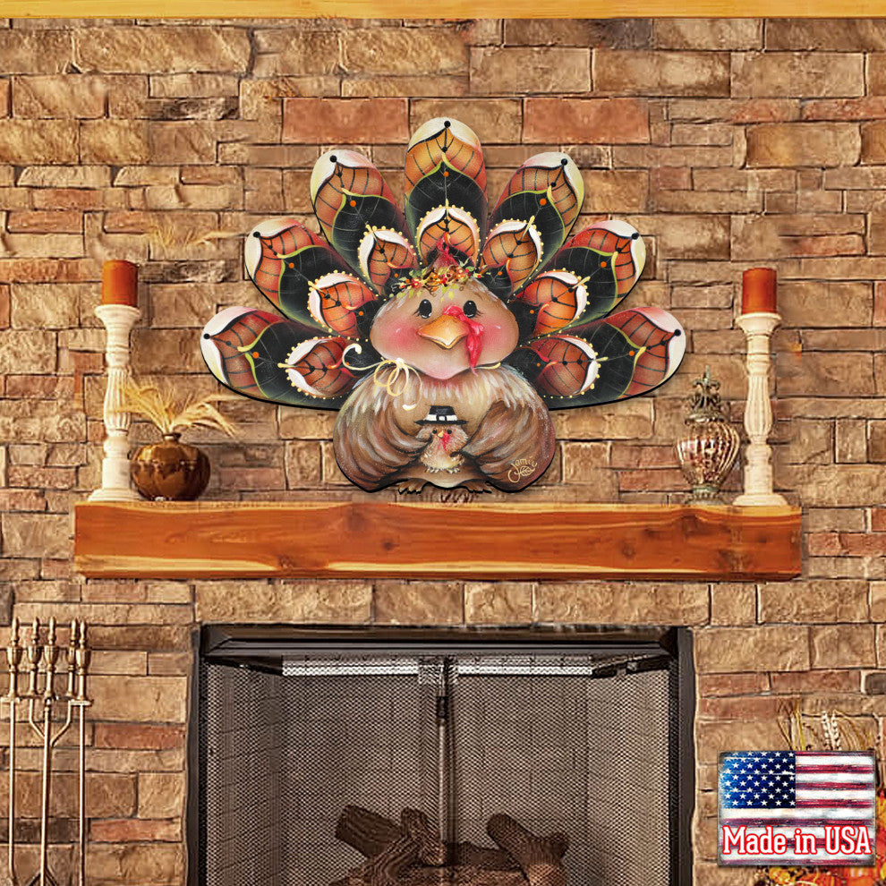 Feathered Turkey Wooden Over the Door decoration