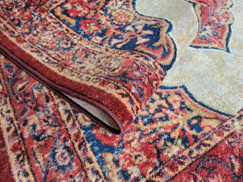 Jules + Cole Camilla Premium Area Rug | Traditional/Persian/Boho, Red, Indoor, Fall Harvest, 5' X 8' Rectangle