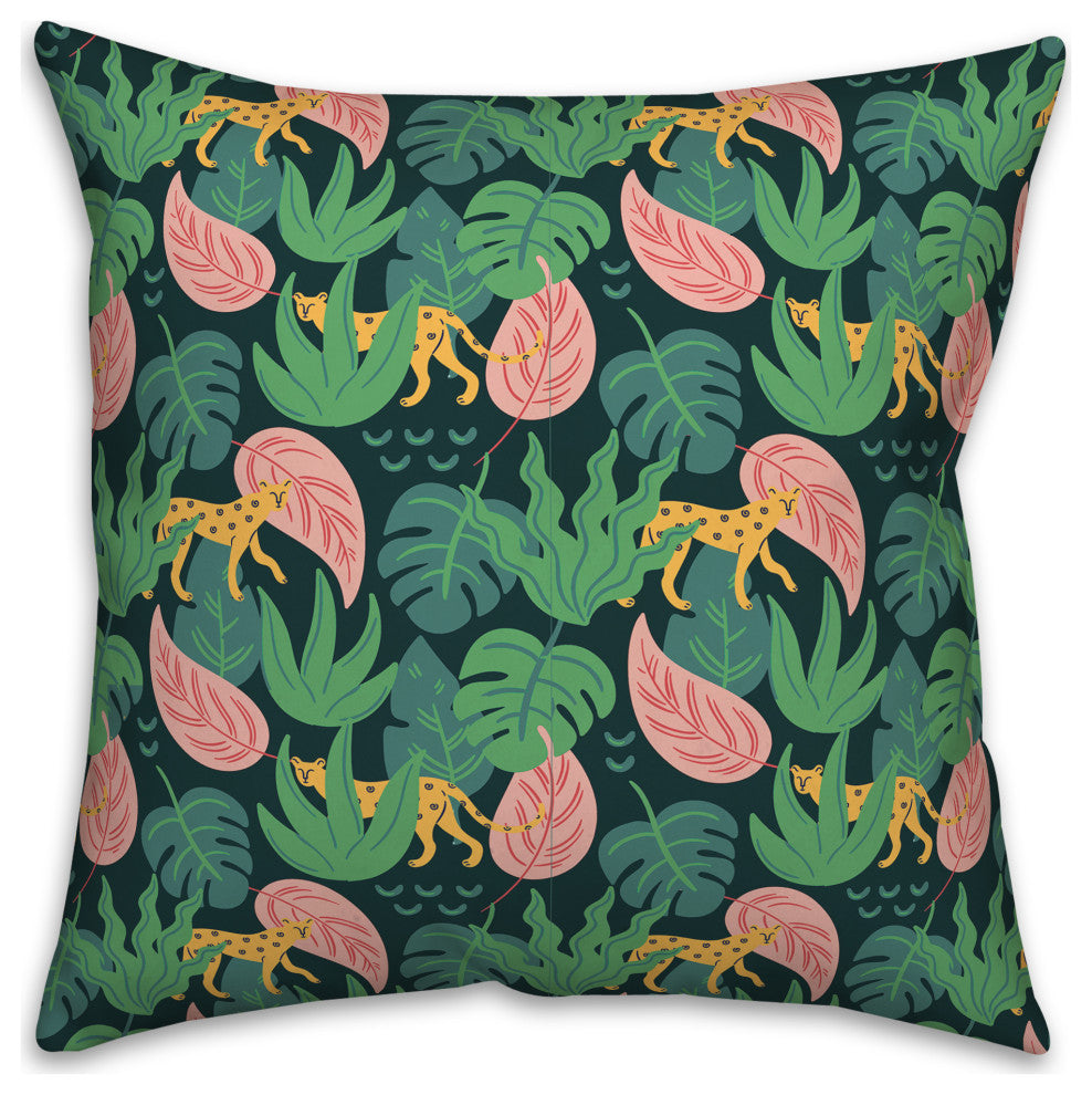 Tropical Cheetahs 18x18 Indoor / Outdoor Pillow