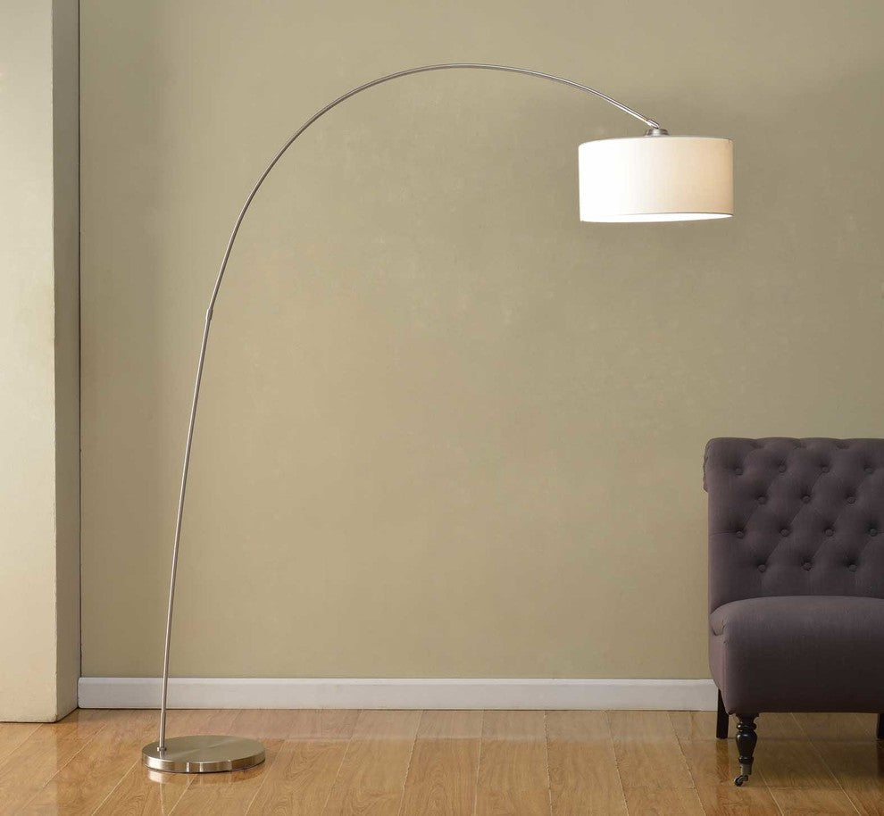 Adelina Arched Brushed Steel Floor Lamp