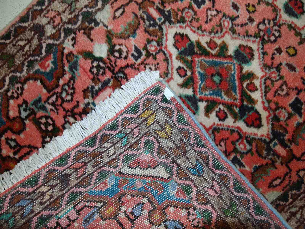 Handmade vintage Persian Lilihan rug 1.9' x 3' (59cm x 93cm) 1970s