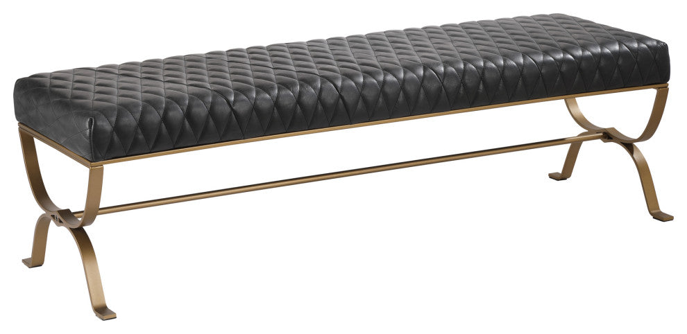 Teatro Bench Onyx Black Leather