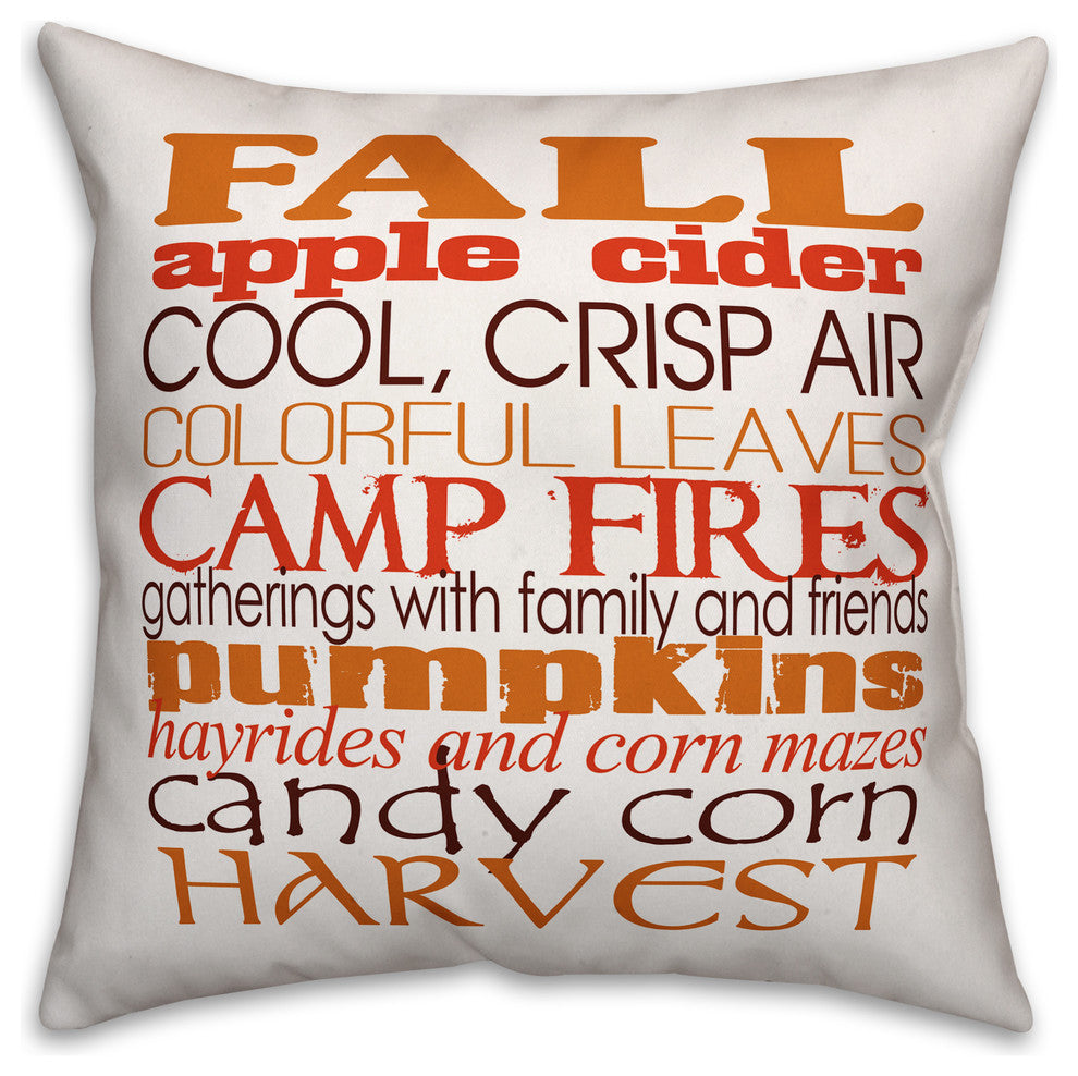 Favorite Fall Things 16x16 Spun Poly Pillow
