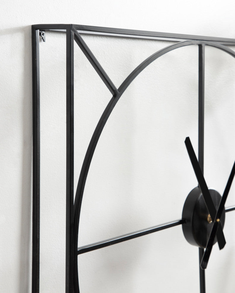 Willet Wall Clock, Black, 22"x22"