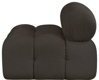 Ames Boucle Fabric Modular Chair, Brown, Armless Chair