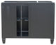 43" Single Vanity, Black Finish With White Carrara