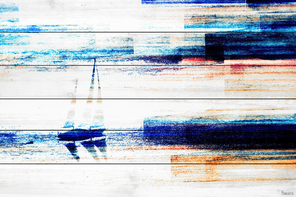 "Aegean Sea" UV Ink Print on White Wood60"x40", 60"x40"