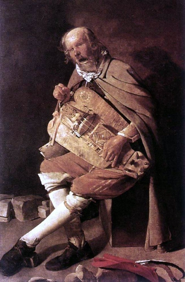 Georges De La Tour The Hurdy-Gurdy player Wall Decal