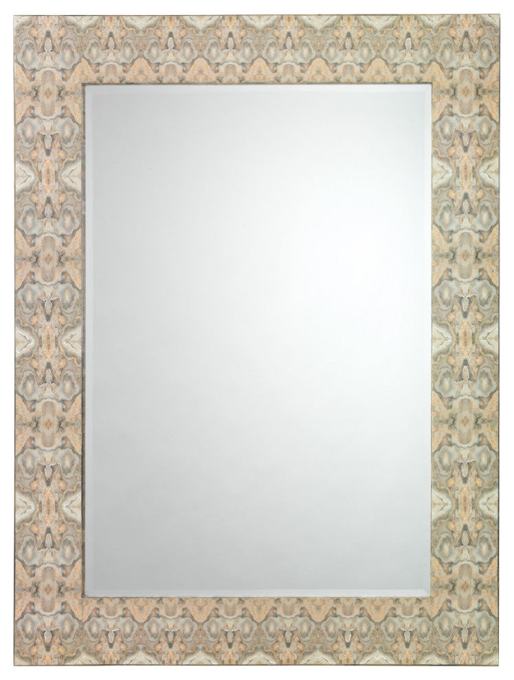 Rorschach Mirror, Gray and Cream Lacquer