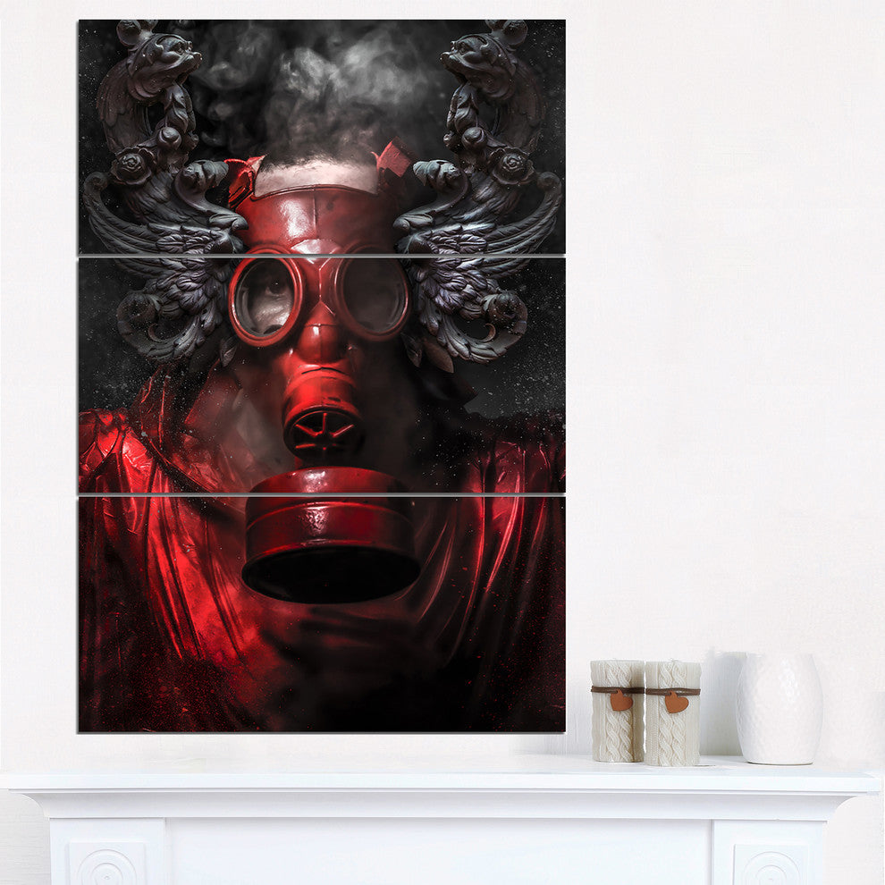 "Nuclear Attack" Glossy Metal Wall Art, 3 Panels, 28"x36"