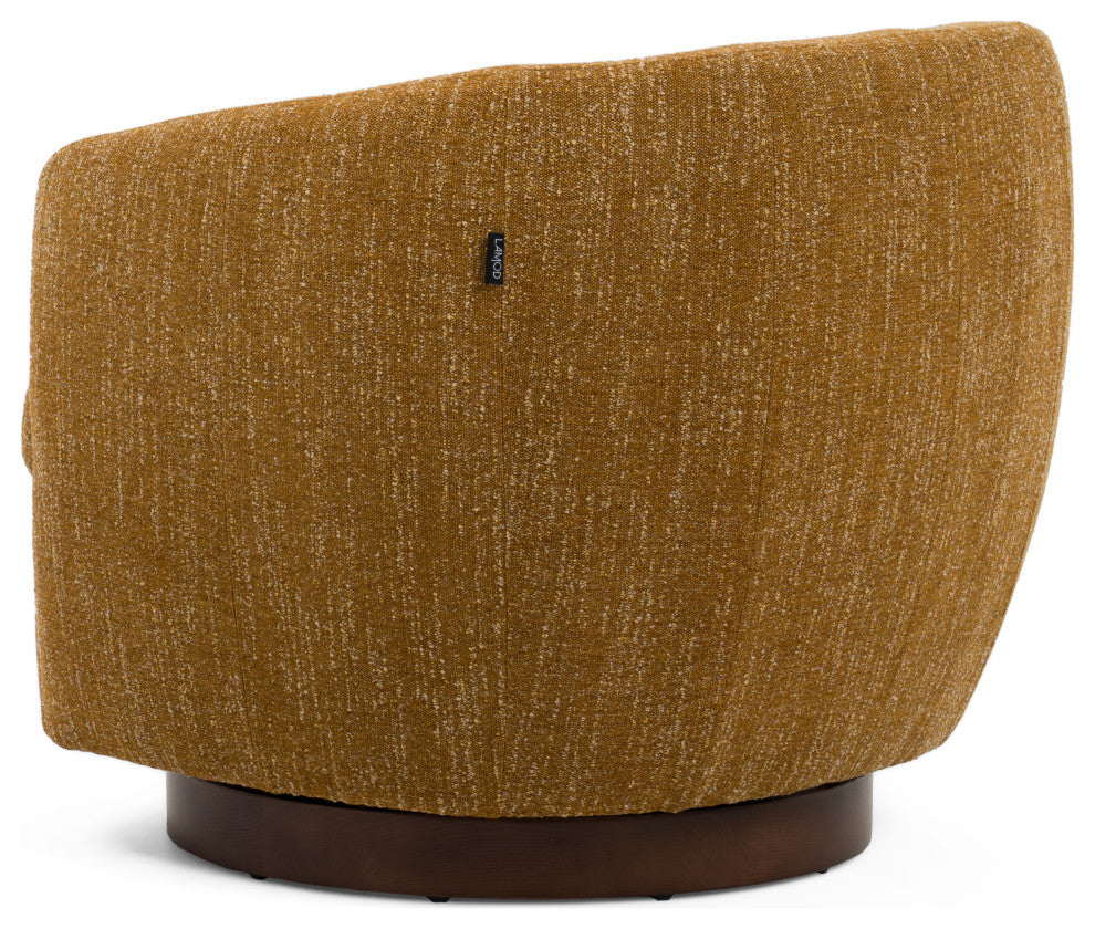 Divani Casa Wendt Modern Mustard Fabric Swivel Accent Chair
