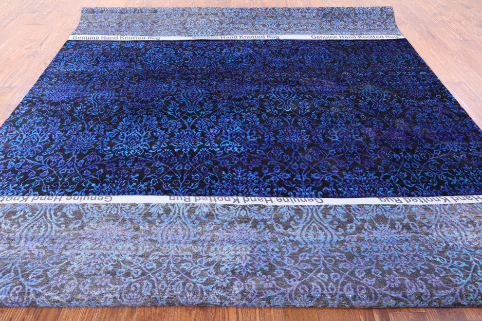 8' 10" X 11' 9" Persian Hand Knotted Silk Rug Q6803