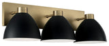 Capital Lighting 152031 Ross 3 Light 25"W Vanity Light - Aged Brass / Black