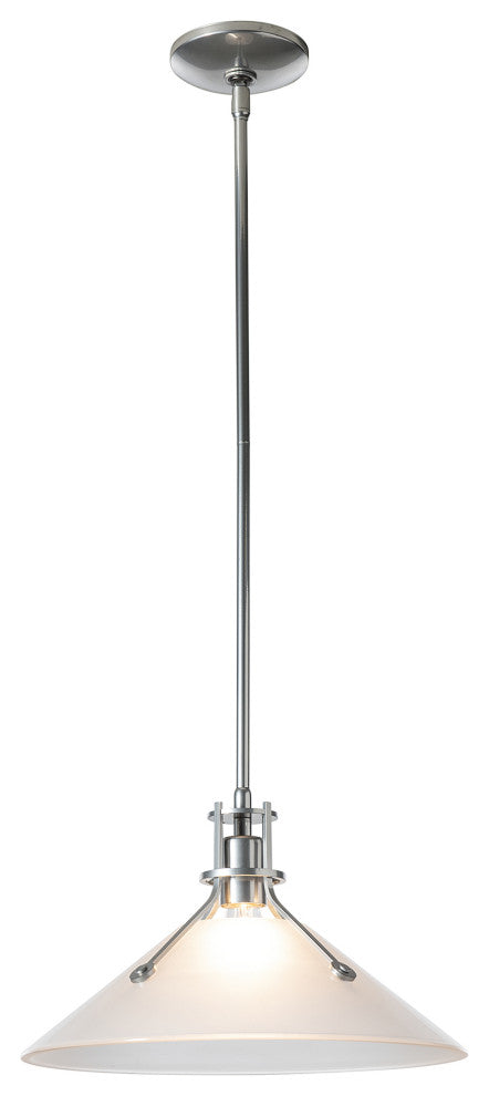 Henry Medium Glass Shade Pendant, Sterling Finish - Frosted Glass