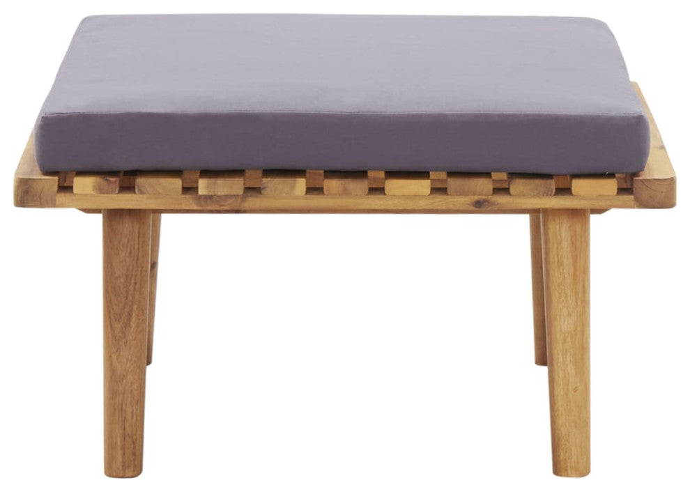 vidaXL Garden Footstool With Cushion 23.6"x23.6"x11.4" Solid Acacia Wood