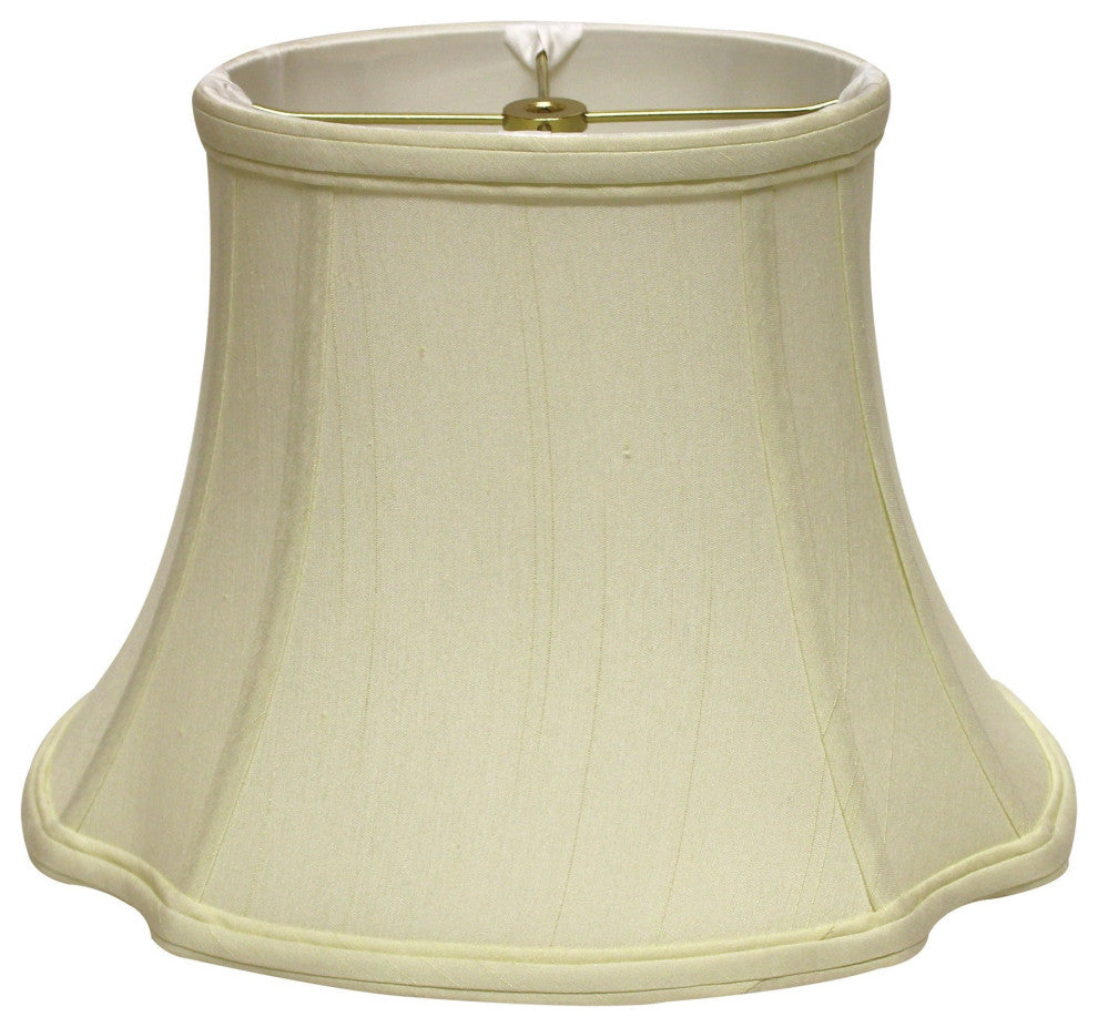17" Ivory Reversed Oval Monay Shantung Lampshade
