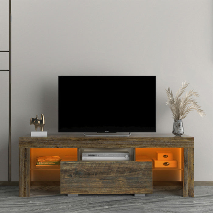 Gray Stand with LED RGB Lights Flat Screen Particle Board TV Cabine