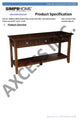 Acadian Solid Wood 60 Inch Wide Wide Console Sofa Table In Brunette Brown