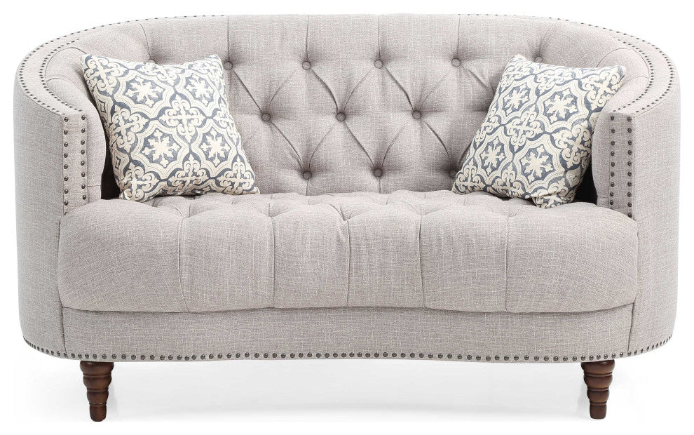 Charleston 63 in. W Flared Arm Polyester Straight Sofa, 63 in.