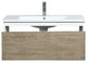 Scopi Modern 36" Rustic Acacia Bathroom Vanity, Labaro Brushed Nickel Faucet