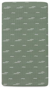 Crib Sheet, GOTS Certified Organic Muslin Cotton, Ocean Waves