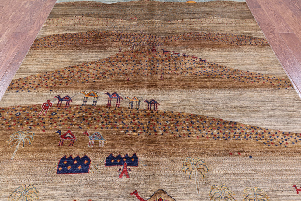 6' 5" X 9' 8" Persian Gabbeh Tribal Handmade Rug Q7933