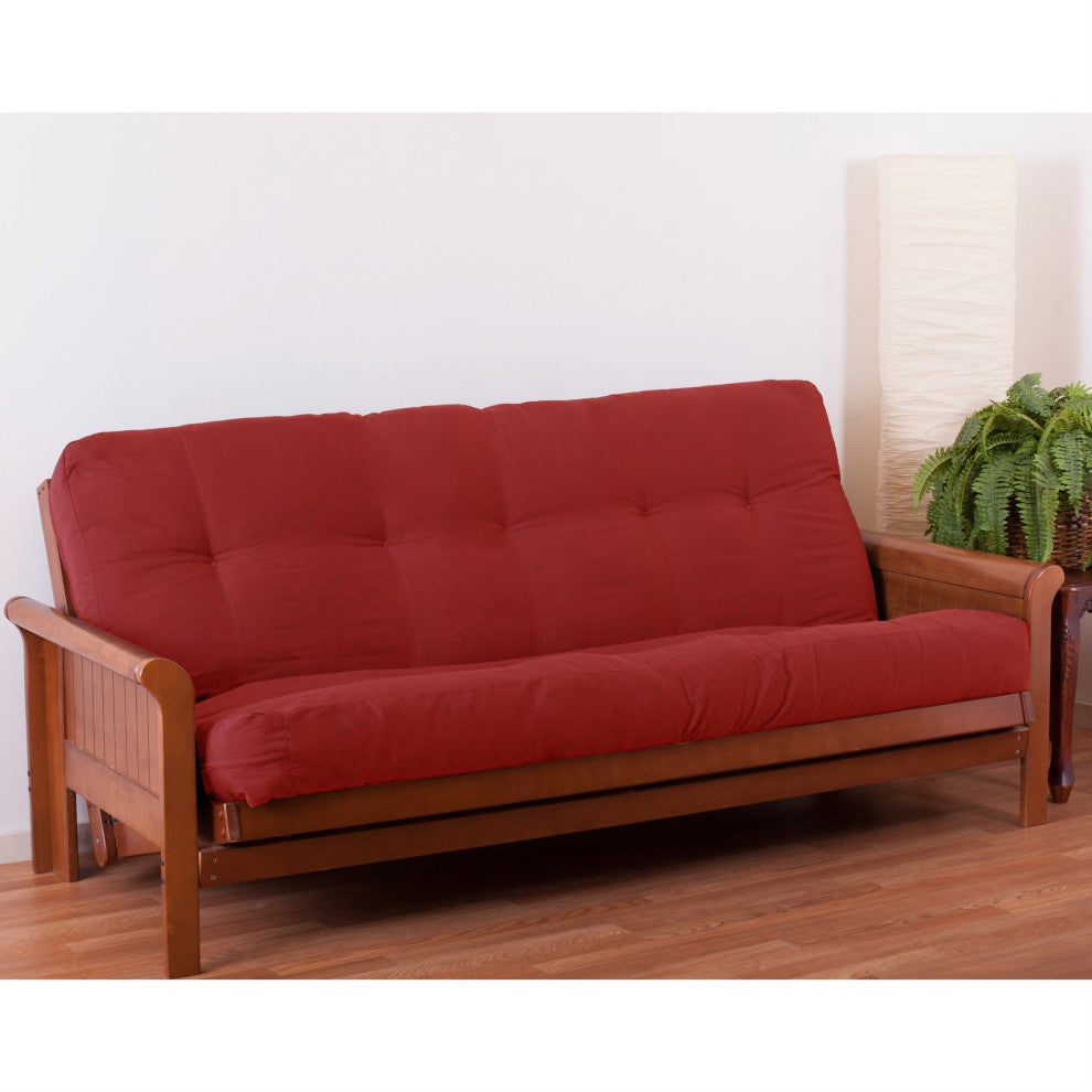 Blazing Needles Renewal 8" Twill Full Futon Mattress, Ruby Red