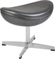 Gray Leather Ottoman