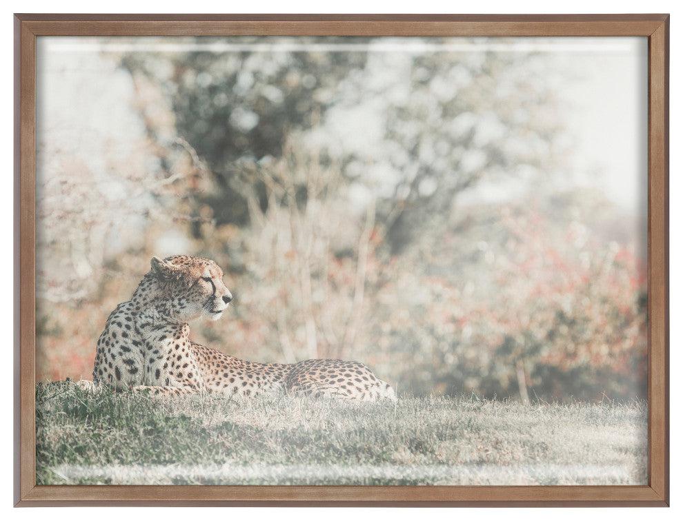 Blake Cheetah Framed Printed Glass by Alicia Abla, Gold 18x24