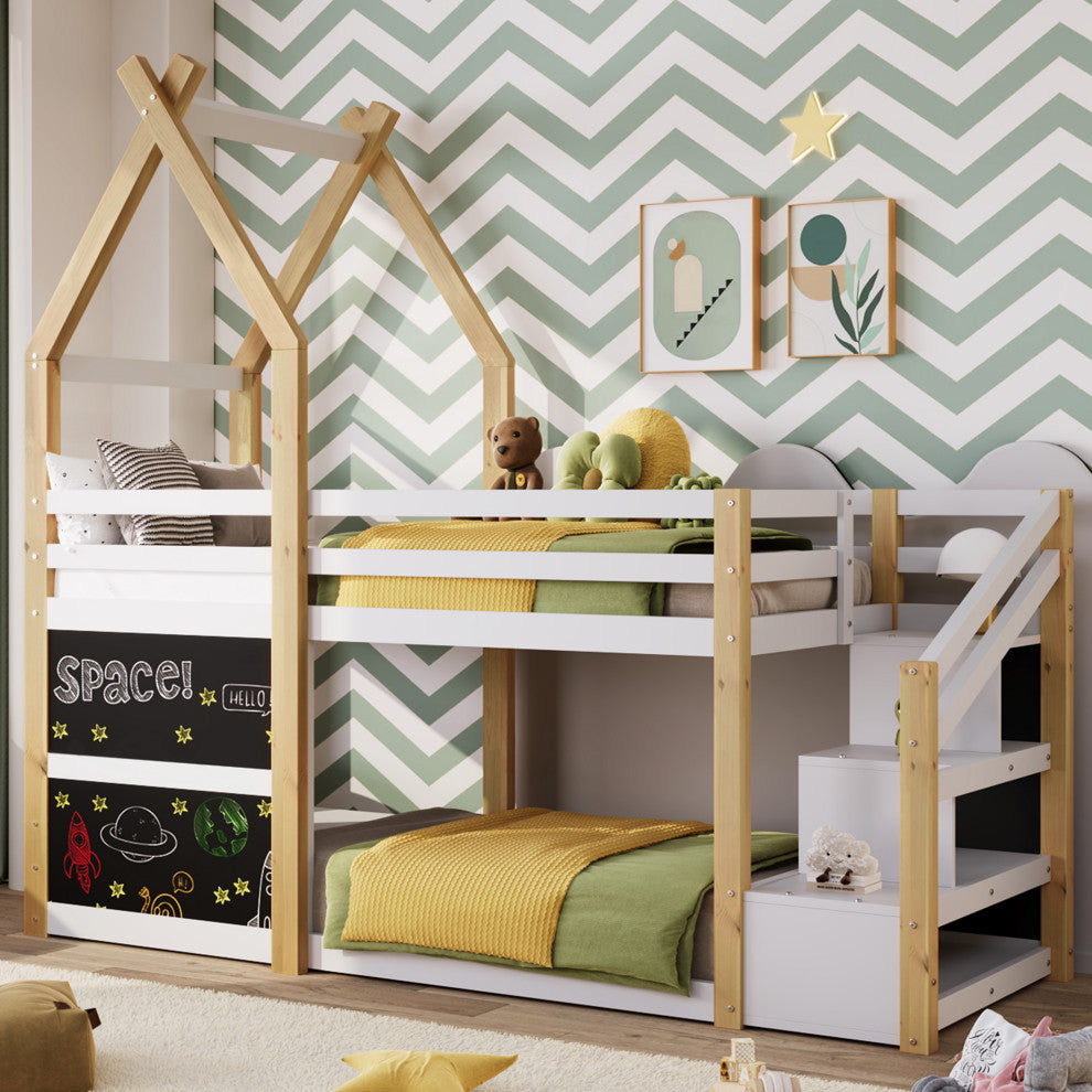 Gewnee Twin over Twin House Bunk Bed