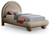 Madrid Upholstered Bed, Taupe, Twin, Velvet