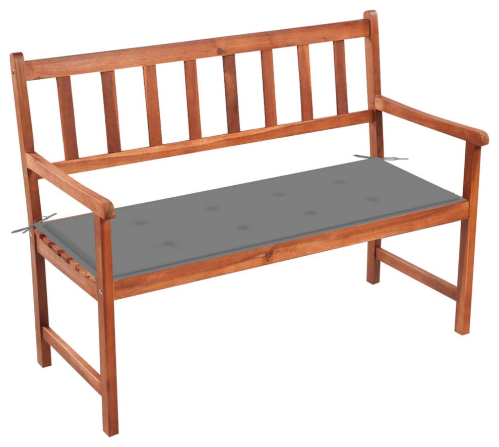 Vidaxl Garden Bench With Cushion 47.2" Solid Acacia Wood