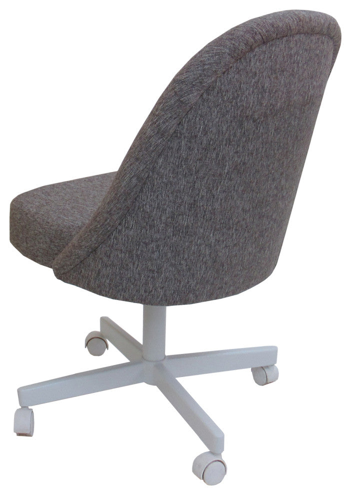 M-235 Dinette Swivel Metal Caster Chairs - Clear Glass, Mojeva Grey - White, Cle