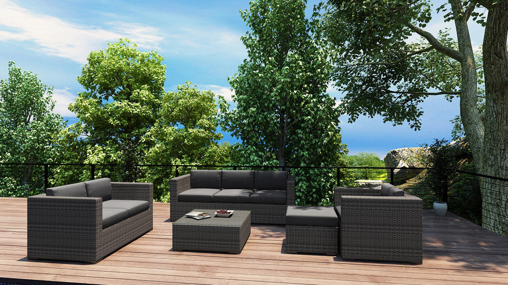 District 5 Piece Sofa Set, Canvas Charcoal