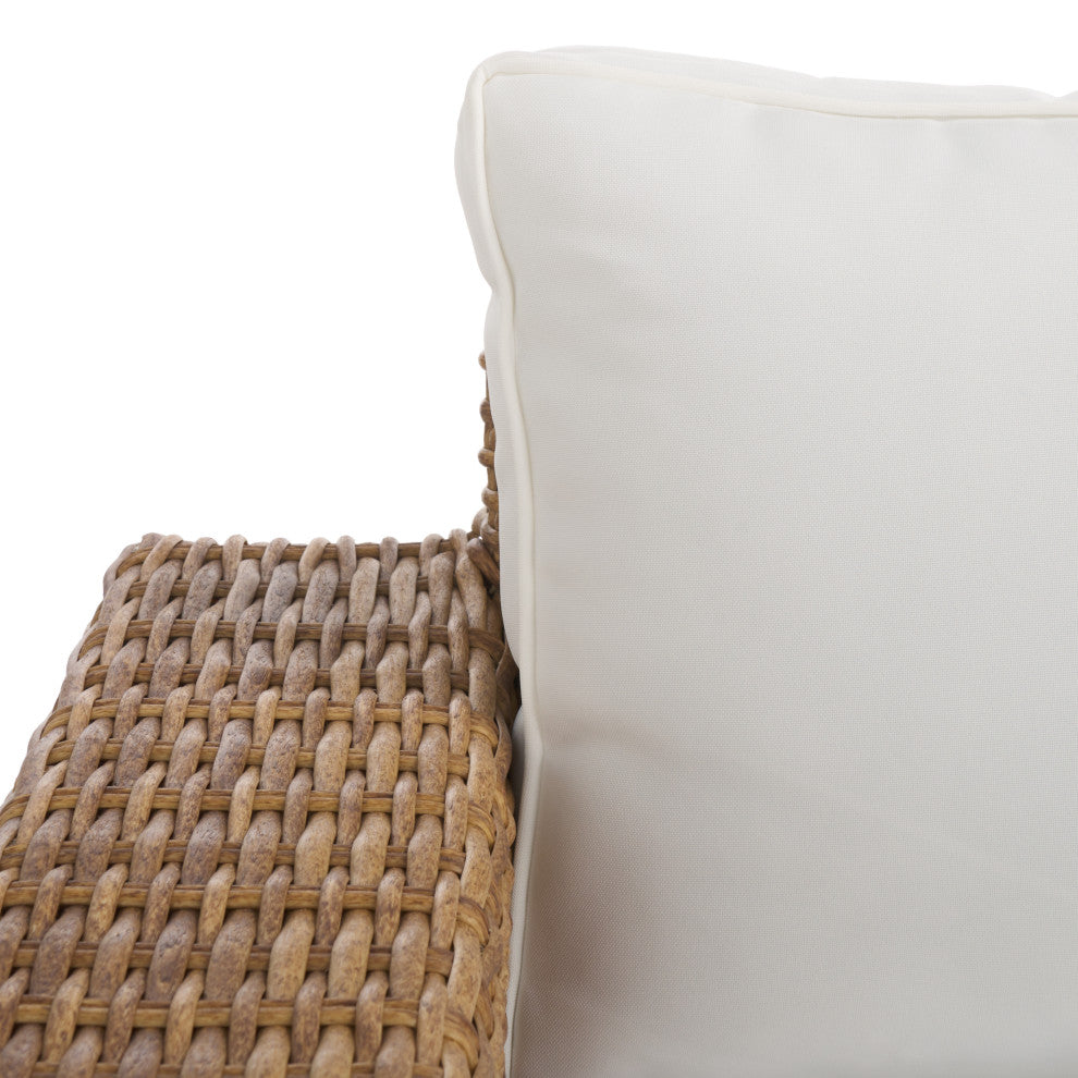 Safavieh Couture Indoor-Outdoor Margarita Wicker Patio Sofa, Natural/White