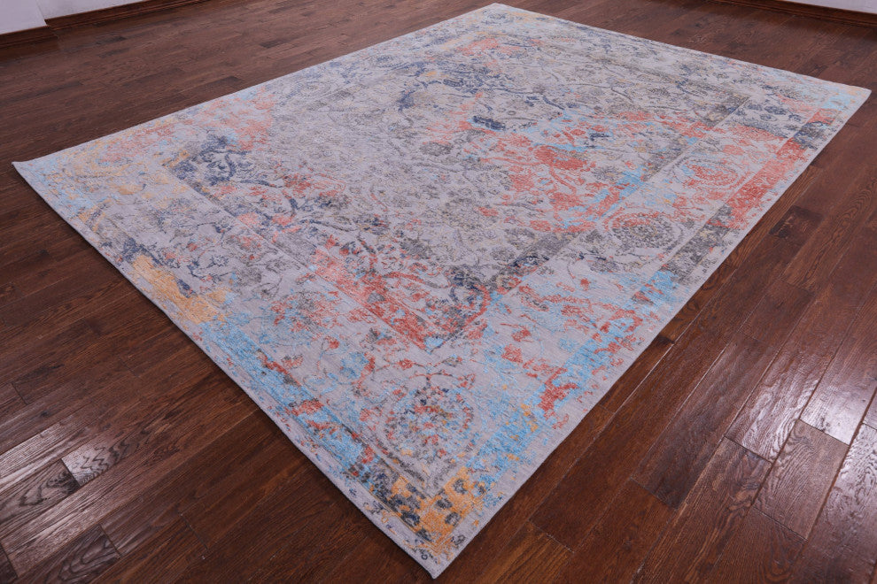 9' 0" X 11' 11" Wool & Silk Persian Handmade Rug - Q13512