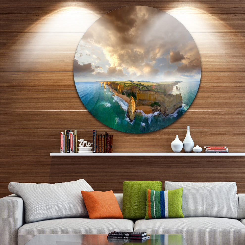 Great Ocean Road Australia Blue, Seascape Round Wall Art, 11"
