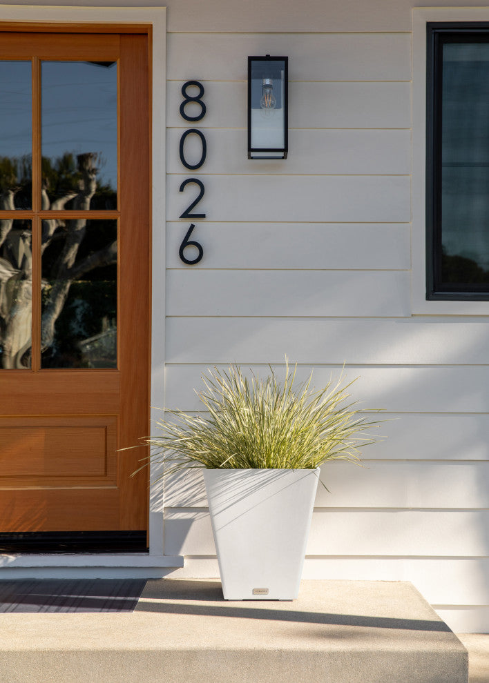 Nobleton Square Planter, White, 18 Inch, 1 Pack
