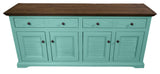71" Shelter Bay Sideboard Buffet With Shutter Doors, Aqua Fiesta