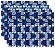 18"x14" Jodhpur Ditsy, Geometric Print Placemat, Blue, Set of 4
