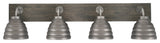Oxbridge, Bath Bar, Graphite & Painted Distressed Wood-look, 6" Graphite Shades