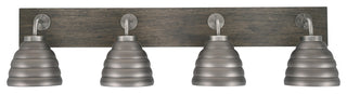 Oxbridge, Bath Bar, Graphite & Painted Distressed Wood-look, 6" Graphite Shades