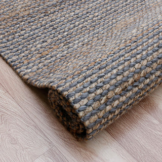 Crest Gray/Natural Rustic Striped Handmade Jute/Wool Blend Area Rug, 8' x 10'