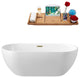 65" Streamline Bathtub and Tray With Drain, Brushed Brass
